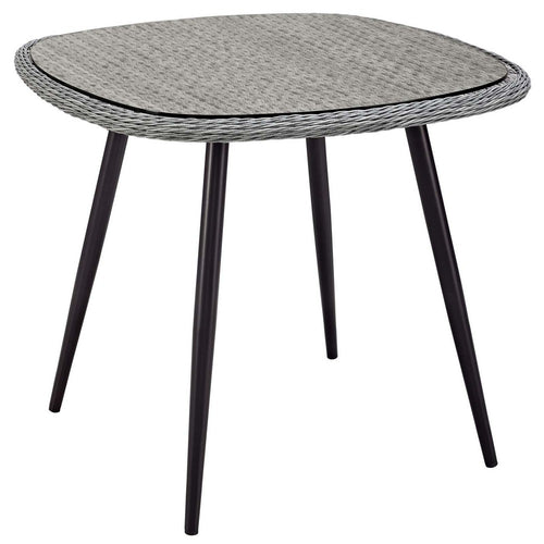 Endeavor 36" Outdoor Patio Wicker Rattan Dining Table by Modway| Gray