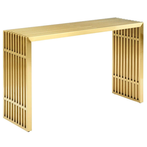 Gridiron Stainless Steel Console Table by Modway| Yellow