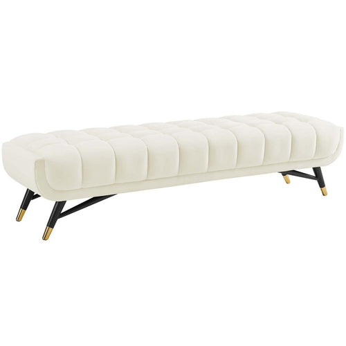 Adept Performance Velvet Bench by Modway| White