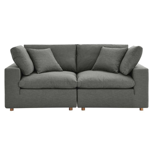 Commix 2 Piece Down Filled Overstuffed Sectional Sofa Set by Modway| Gray