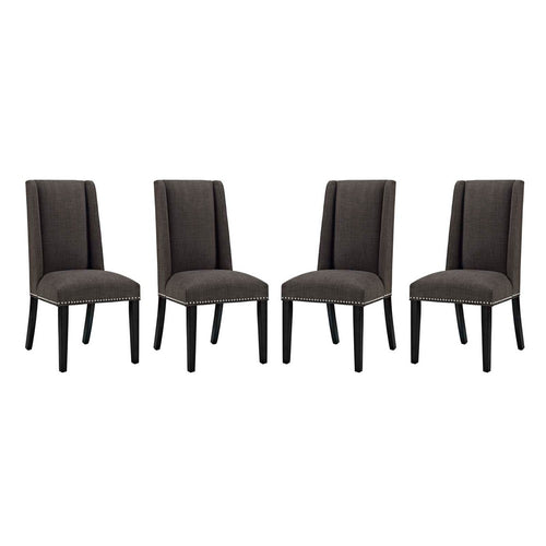 Baron Fabric Dining Chair Set of 4 by Modway| Brown