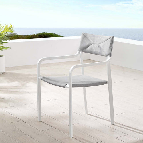 Raleigh Stackable Outdoor Patio Aluminum Dining Armchair by Modway| Gray