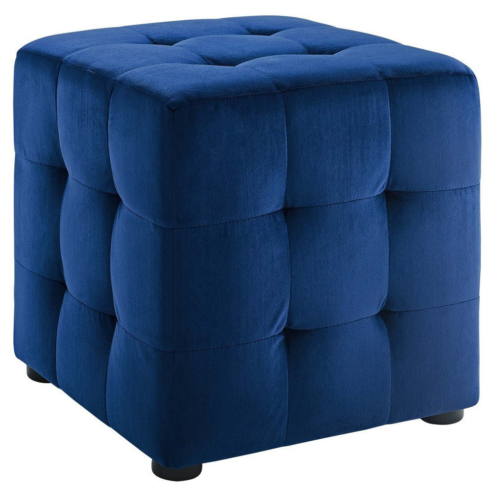 Contour Tufted Cube Performance Velvet Ottoman - No Shipping Charges MDY-EEI-3577-NAV
