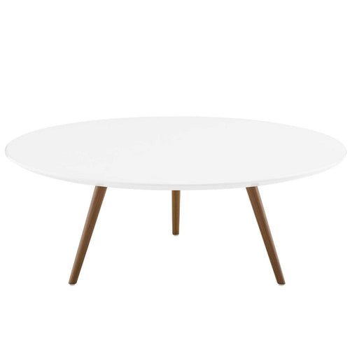 Lippa 40" Round Wood Coffee Table with Tripod Base by Modway| White