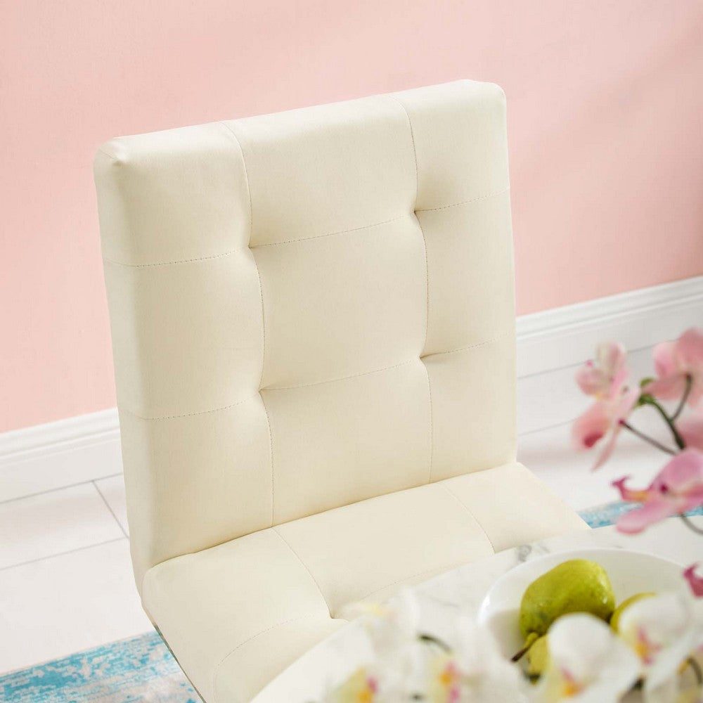 Privy Gold Stainless Steel Performance Velvet Dining Chair by Modway| White