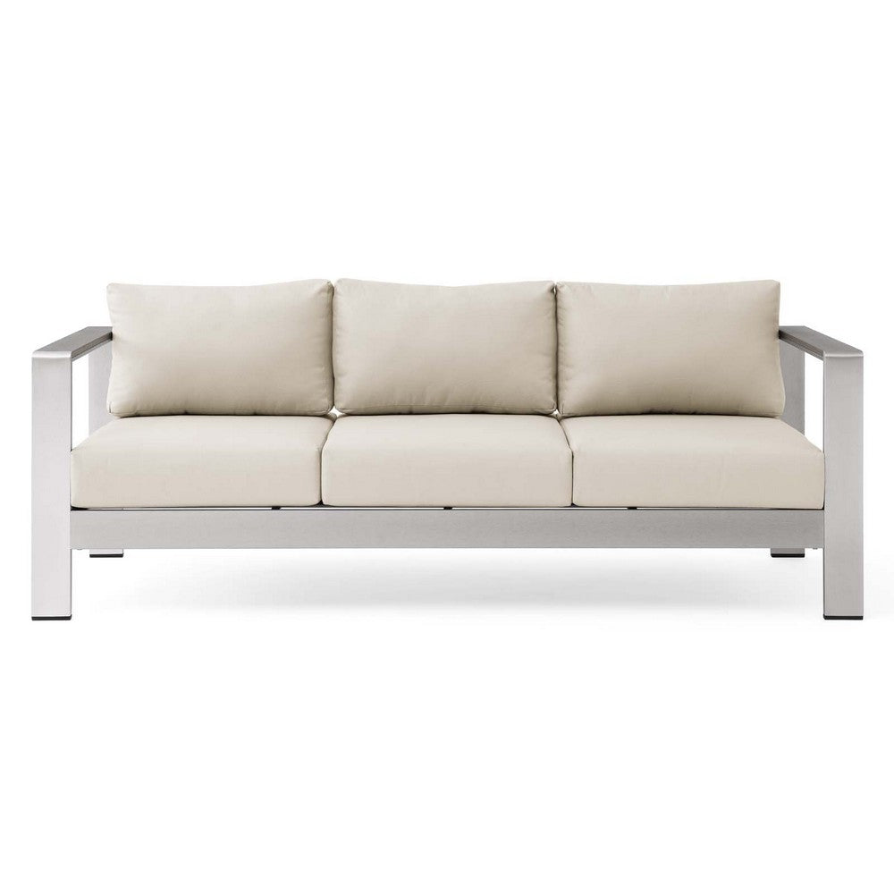 Shore Outdoor Patio Aluminum Sofa by Modway| Brown