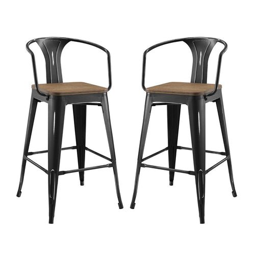 Promenade Bar Stool Set of 2 by Modway| Black