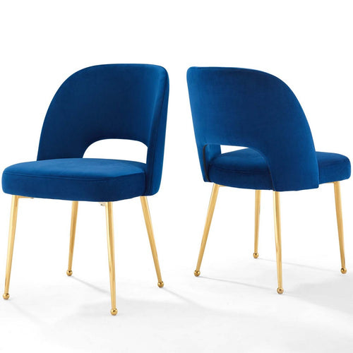 Rouse Dining Room Side Chair Set of 2 by Modway| Blue