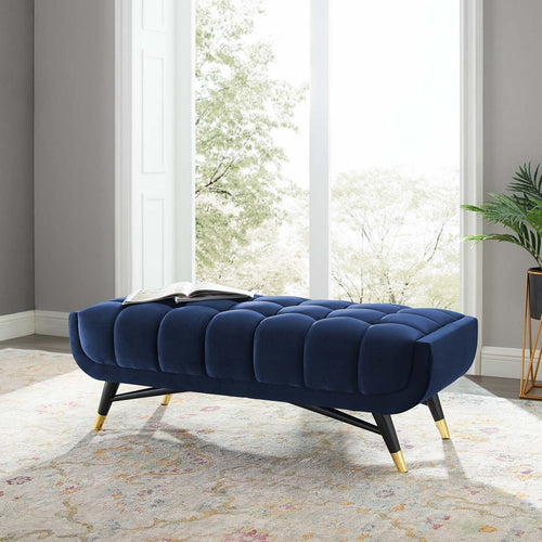 Adept 47.5" Performance Velvet Bench by Modway| Blue