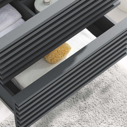 Render 24" Wall-Mount Bathroom Vanity Cabinet (Sink Basin Not Included) by Modway| Gray