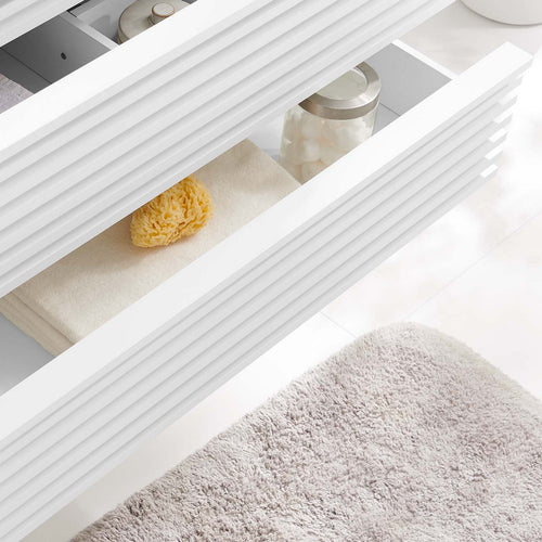 Render 36" Wall-Mount Bathroom Vanity Cabinet (Sink Basin Not Included) by Modway| White