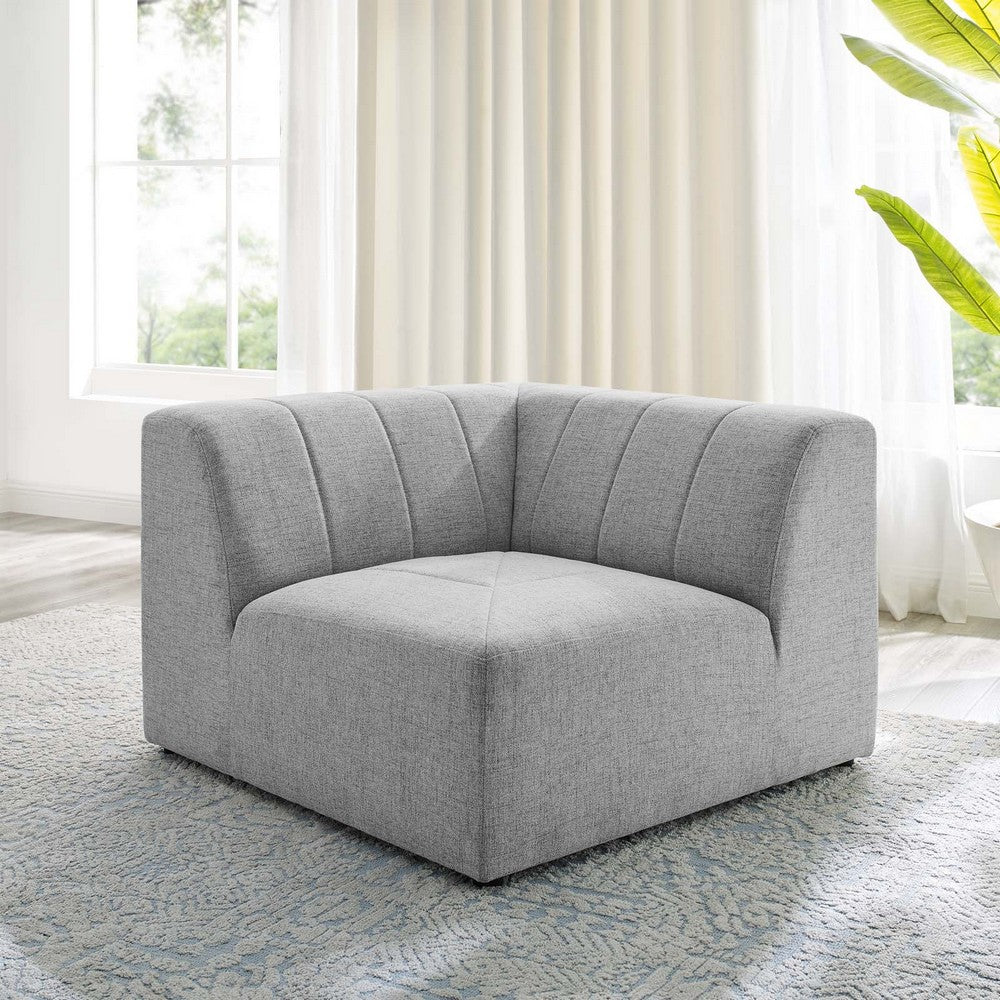 Bartlett Upholstered Fabric Corner Chair by Modway| Gray