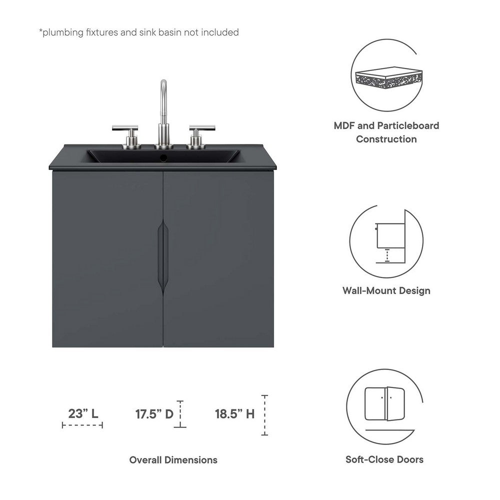 Vitality 24" Bathroom Vanity Cabinet (Sink Basin Not Included) by Modway| Gray
