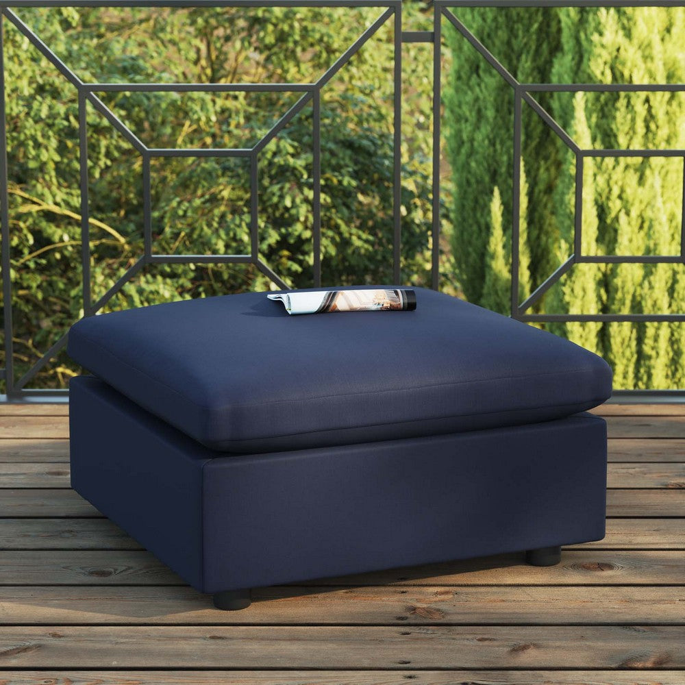 Commix Overstuffed Outdoor Patio Ottoman by Modway| Brown