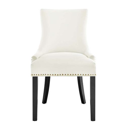 Marquis Performance Velvet Dining Chairs Set of 2 by Modway| White