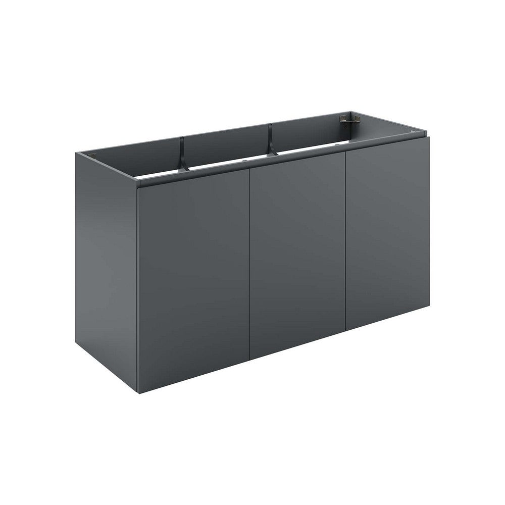 Bryn 48" Wall-Mount Bathroom Vanity (Sink Basin Not Included) by Modway| Gray