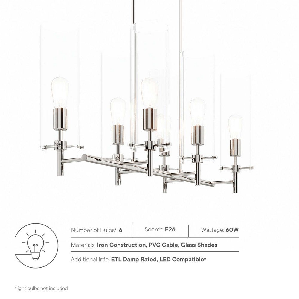 Skylark 6-Light Chandelier by Modway| Silver