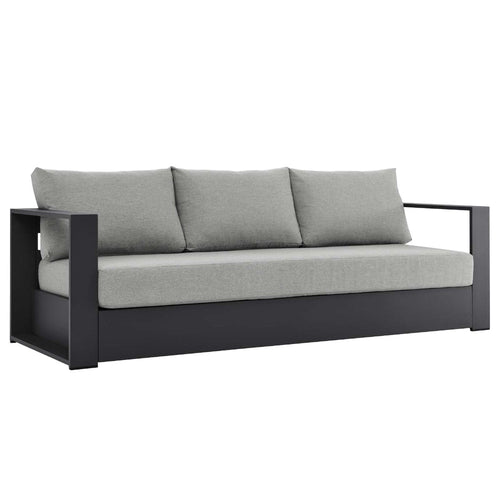 Modway Tahoe Aluminum Outdoor Patio Sofa in Gray Gray
