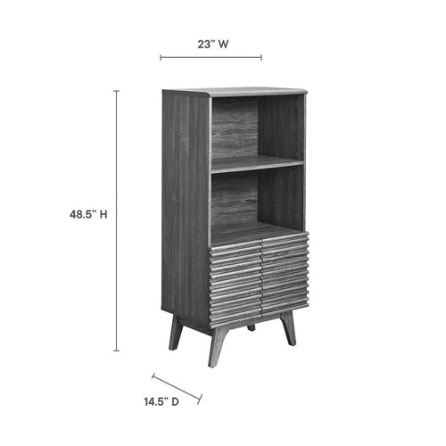 Render Display Cabinet Bookshelf by Modway| Black