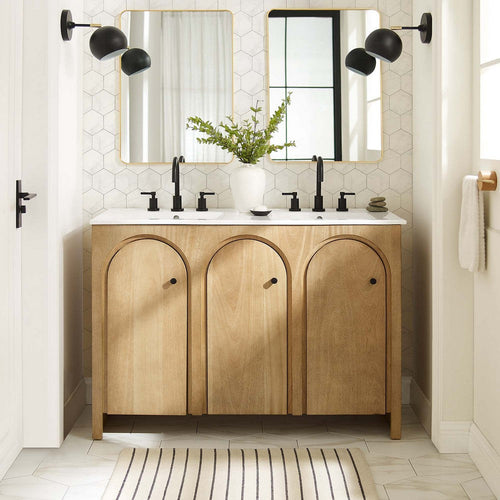Modway Appia 48" Bathroom Vanity Cabinet (Sink Basin Not Included) Oak