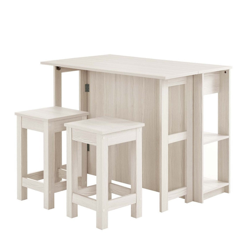 Meadowbrook 3-Piece Kitchen Island and Stool Set - No Shipping Charges MDY-EEI-6731-WMA