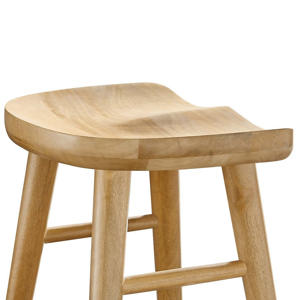 Modway EEI-6739-OAK Saville Backless Wood Counter Stools - Set of 2 Oak