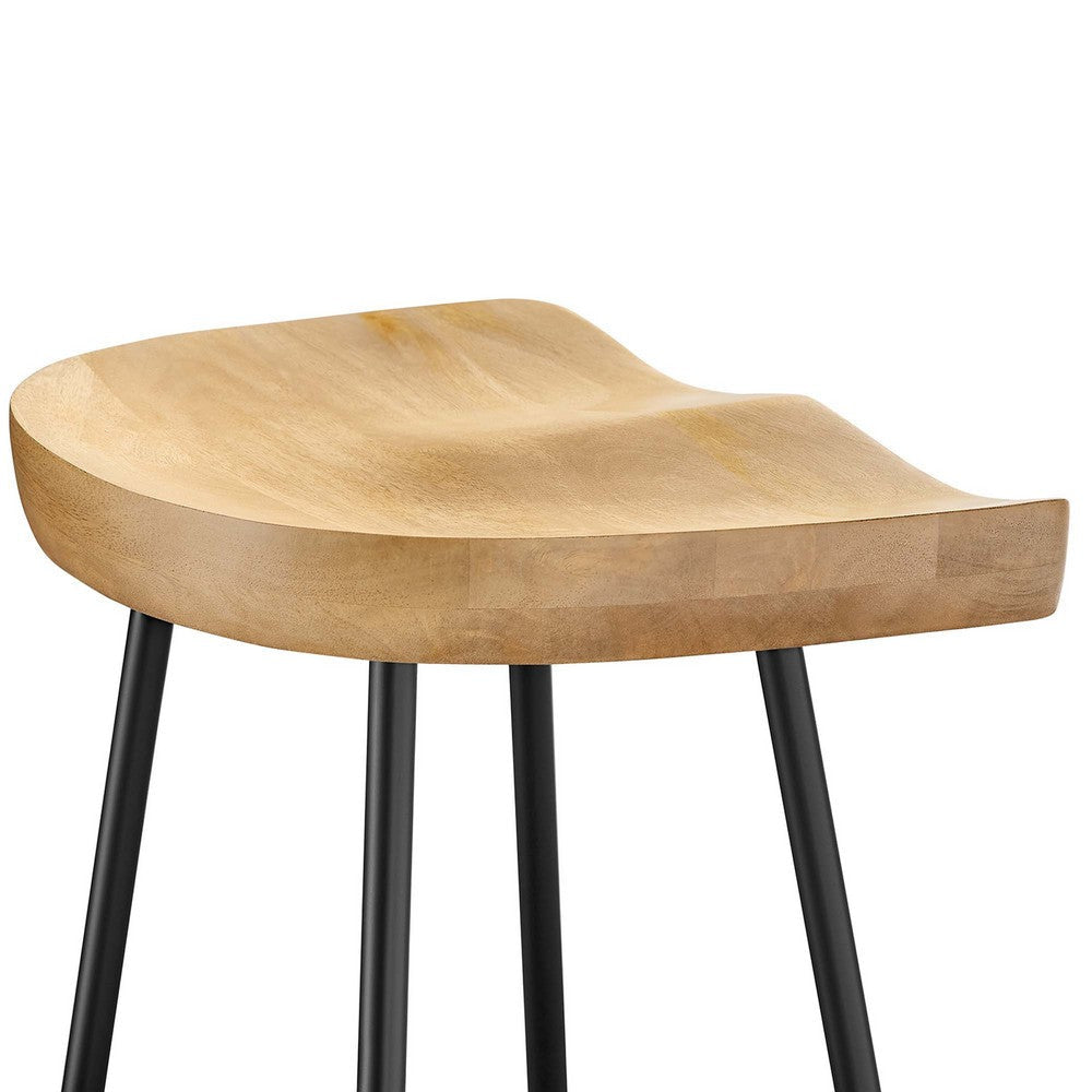 Modway EEI-6742-OAK Concord Backless Wood Bar Stools - Set of 2 Oak