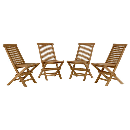 Vienna Outdoor Patio Teak Wood Folding Dining Chairs Set of 4 by Modway