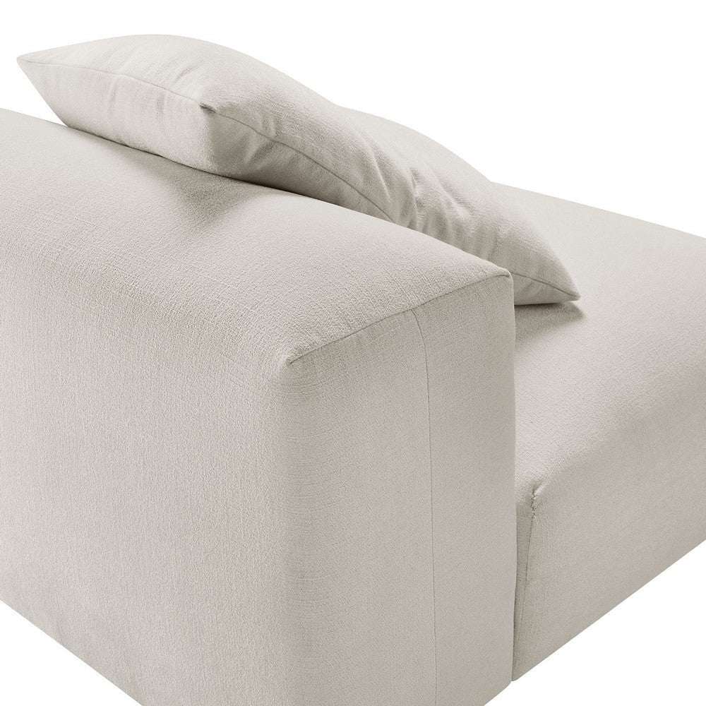 Modway Solace Modular Sofa Armless Chair in Salt - Oversized Lounge Chair with Fabric Upholstery - Comfy Single Sectional Sofa Chair