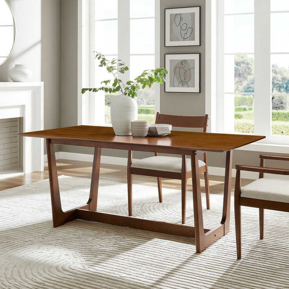 Modway Solara Dining Table in Walnut