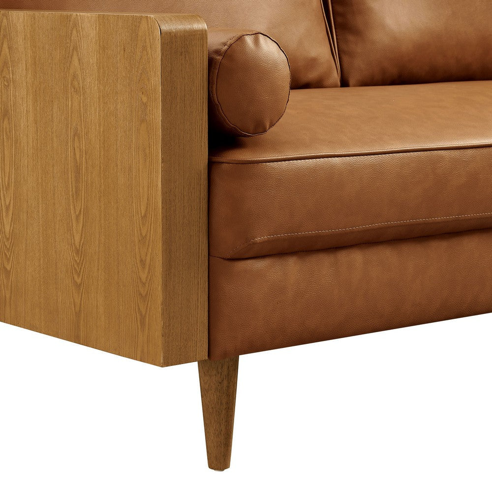 Modway Kellan Loveseat in Walnut Tan