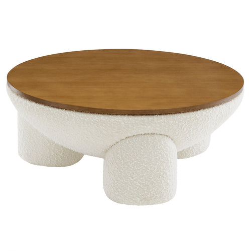 Tridome Round Boucle Upholstered Storage Coffee Table by Modway