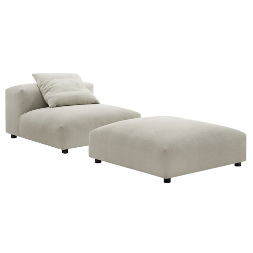 Modway Solace Armless Chair and Ottoman, Linen