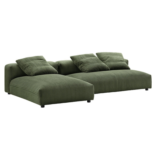Modway Solace Sectional, Oversized, Fern