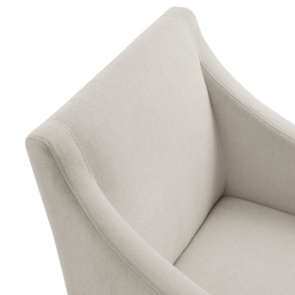 Modway Alton Upholstered Dining Chair with Arms in Salt Black – Mid Century Modern Padded Kitchen Chair with Wood Legs – Fabric Accent