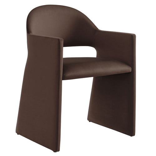 Modway Talia Performance Velvet Dining Armchair in Chocolate Brown