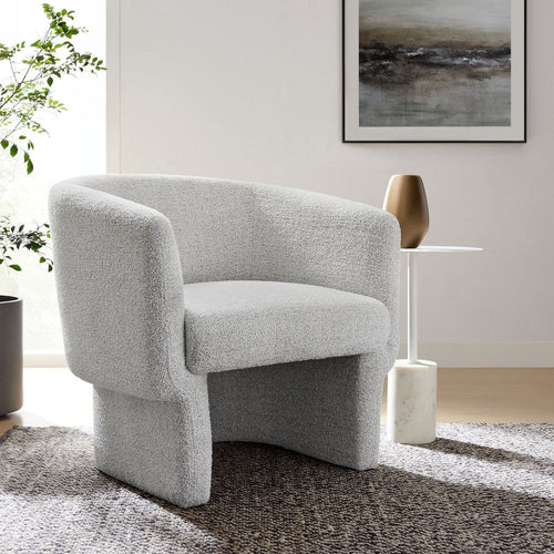 Modway Muse Comfy Barrel Accent Chair in Newsprint