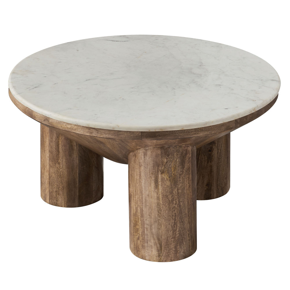 Ellison 33’’ Round Wood Coffee Table With Marble Top by Modway MDY-EEI-7146-WAL