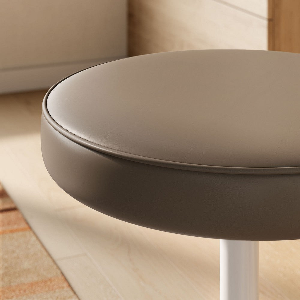 Modway Lippa 18 Inch Faux Leather Stool in Mushroom Brown