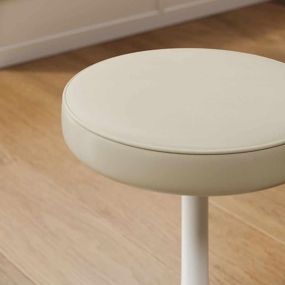 Modway Lippa 18 Inch Faux Leather Stool in Stone