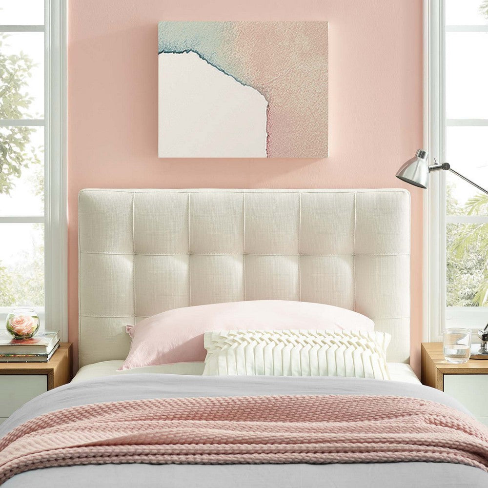 Ivory Lily Twin Fabric Headboard