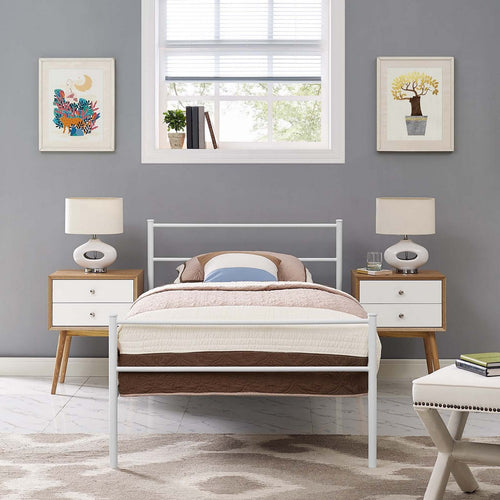 Alina Platform Twin Bed Frame by Modway| White