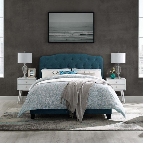 Amelia Upholstered Fabric Full Bed by Modway| Blue