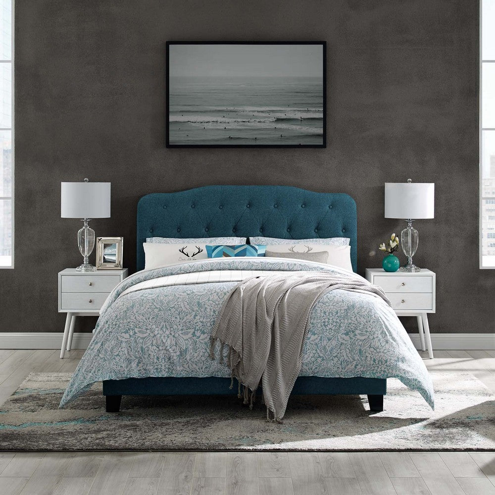 Amelia Upholstered Fabric Queen Bed by Modway| Blue