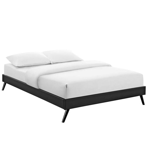 Loryn Vinyl Queen Bed Frame with Round Splayed Legs by Modway| Black