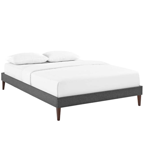 Tessie Fabric Full Bed Frame with Squared Tapered Legs by Modway| Gray