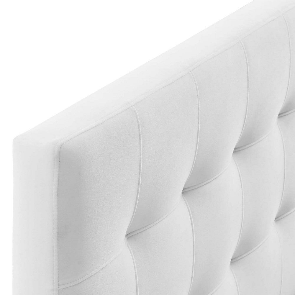 Modway Lily Biscuit Tufted Full Performance Velvet Headboard White MDY-MOD-6119-WHI