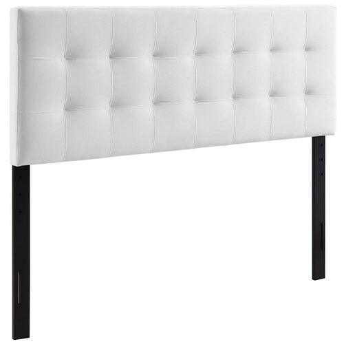 Modway Lily Queen Biscuit Tufted Performance Velvet Headboard, White