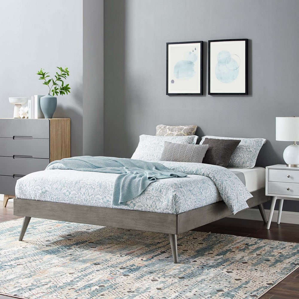 Margo Wood King Platform Bed Frame by Modway| Gray