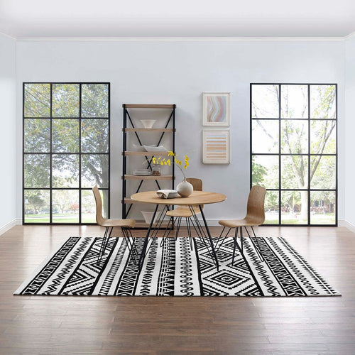 Haku Geometric Moroccan Tribal 8x10 Area Rug by Modway| White